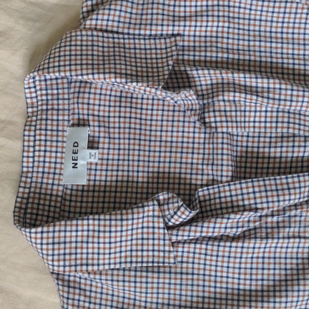 Need Supply plaid cotton shirt S oversized Miu Miu-esque